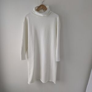 Emerson Fry White Long Sleeve Mock Neck Cotton Dress NWT Size Medium